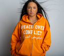 Peace Over Conflict Orange Hoodie