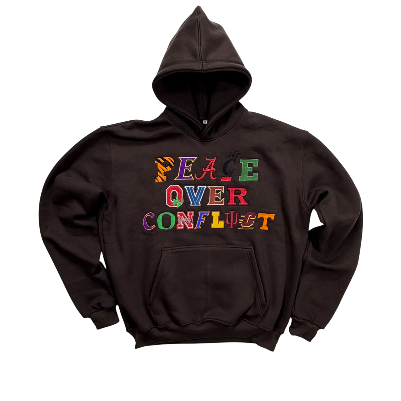 “Peace Over Conflict” Brown College Logo Hoodie