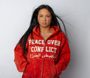 Peace Over Conflict Red Hoodie